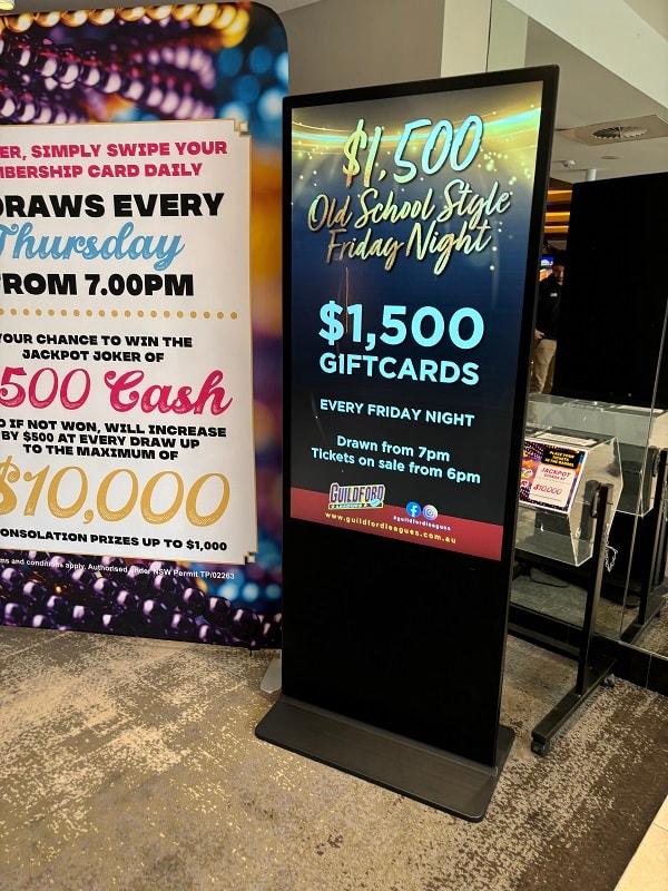 Portable kiosk – Guildford Leagues Club Friday night giveaway