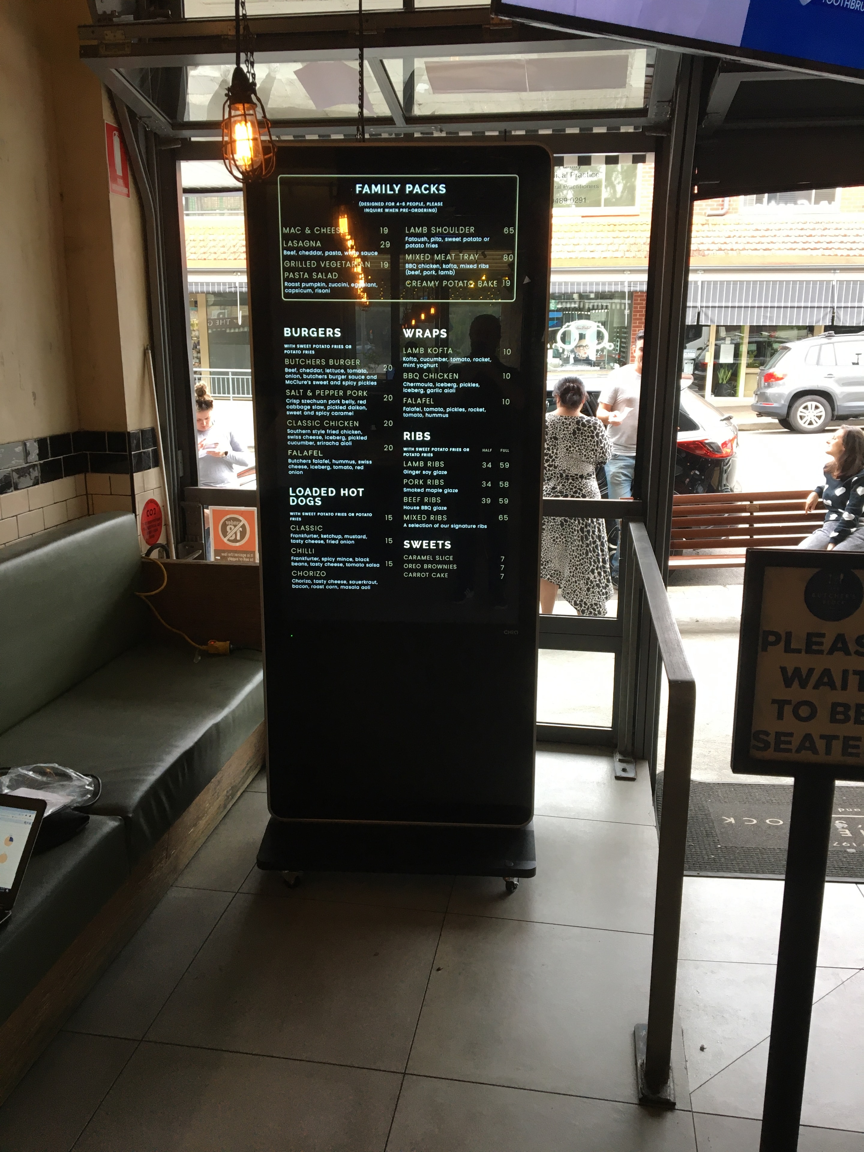 Portable kiosk – restaurant menu board
