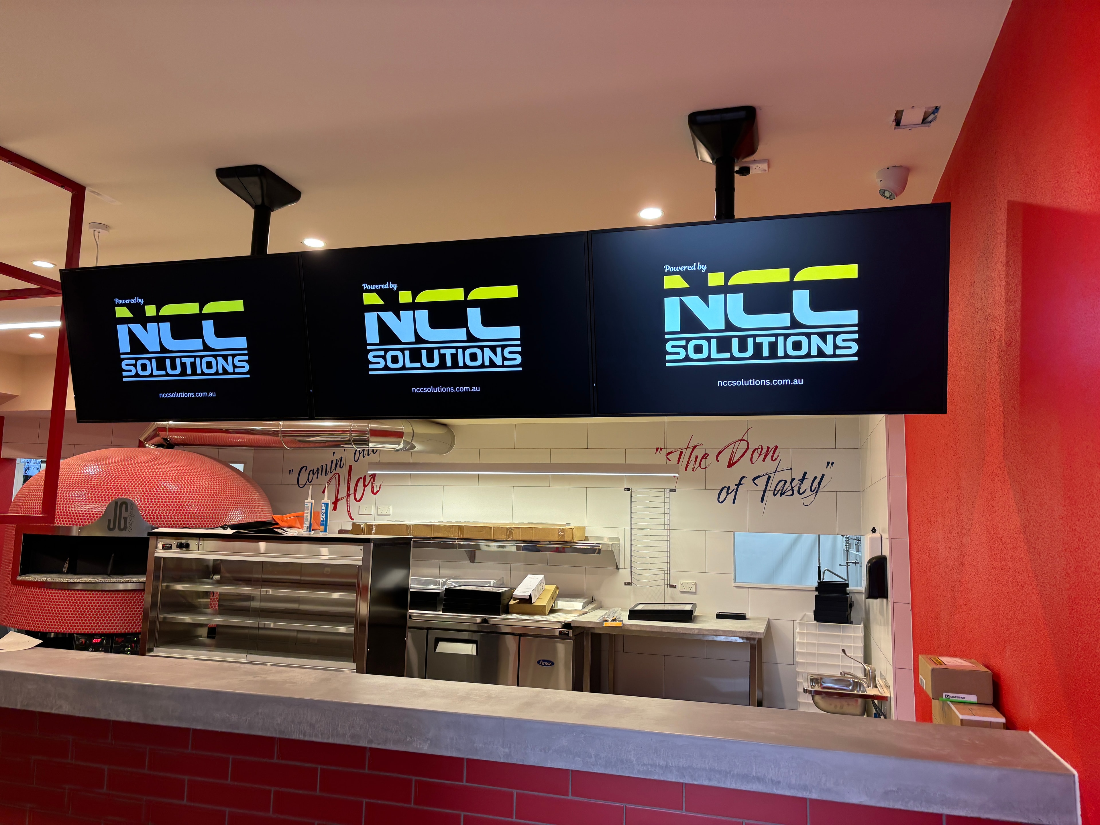 Wall mounted menu boards – burger restaurant