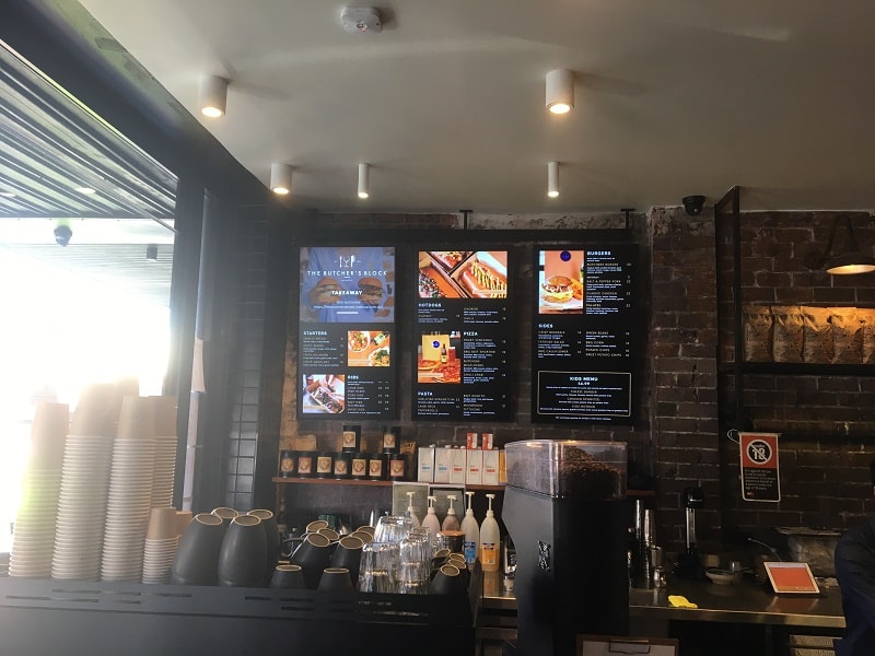 Wall mounted menu boards – Butchers Block