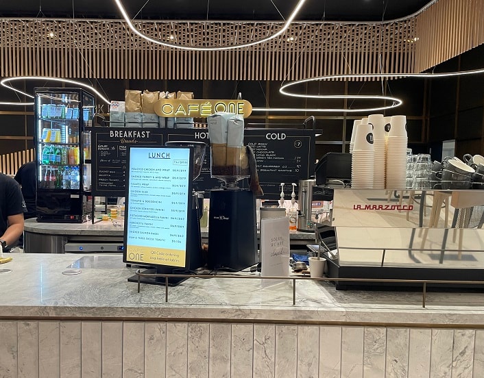 Cafe counter top digital menu display